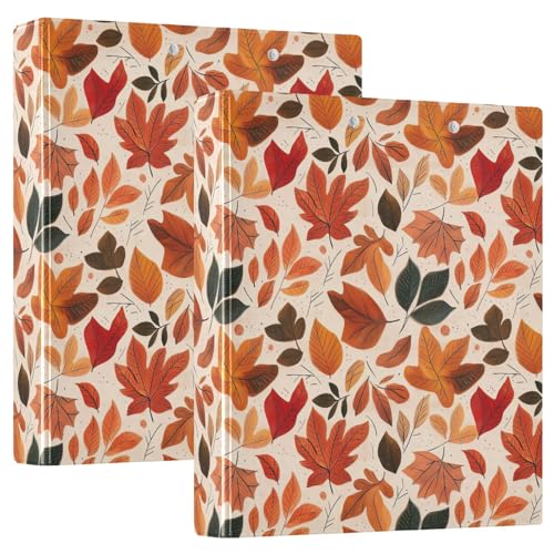 3-D-Ringbuch mit Herbstblättern, A4, 2 Stück mit 200 Blatt, für Kinder, Schulbedarf, Damen, Herren, Büro 3-D-Ringbuch mit Herbstblättern, A4, 2 Stück mit 200 Blatt, für Kinder, Schulbedarf, Damen, Herren, Büro von Mnsruu