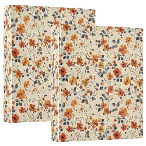 3-D-Ringbuch mit Herbstblumen, A4, 2 Stück mit 200 Blatt, für Kinder, Schulbedarf, Damen, Herren, Büro 3-D-Ringbuch mit Herbstblumen, A4, 2 Stück mit 200 Blatt, für Kinder, Schulbedarf, Damen, Herren, Büro von Mnsruu
