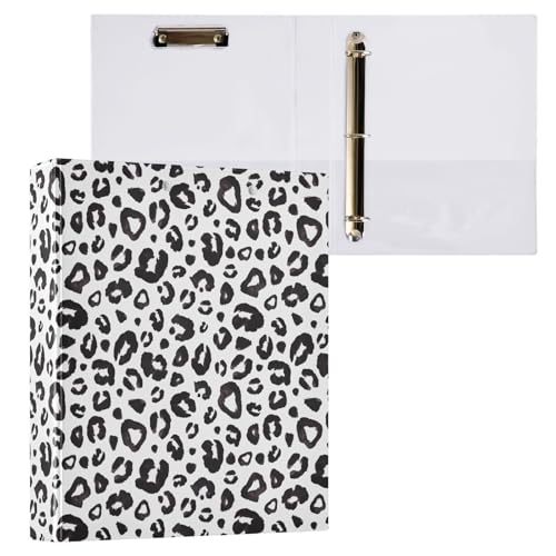 3-D-Ringbuch mit Leopardenmuster, Gepardenmuster, A4, 1 Packung mit 200 Blatt, für Kinder, Schulbedarf, Damen, Herren, Büro von Mnsruu
