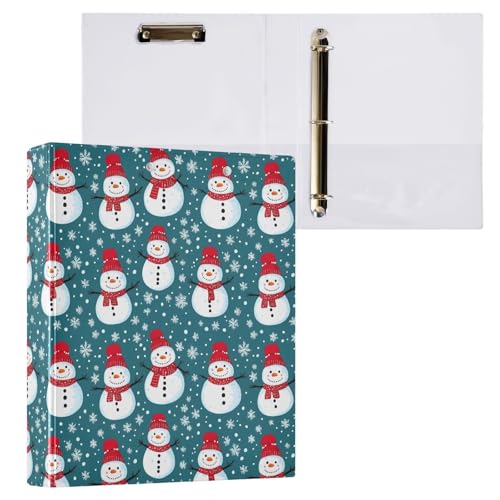 3-D-Ringbuch mit Schneemann-Schneeflocken, A4, 1 Packung mit 200 Blatt, für Kinder, Schulbedarf, Damen, Herren, Büro von Mnsruu