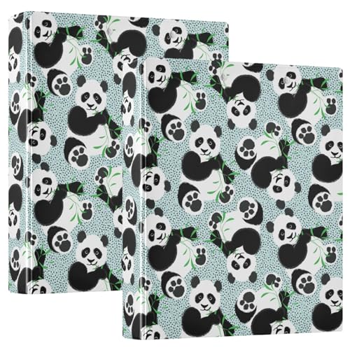 3 D-Ringbuch mit niedlichem Panda-Motiv, A4, 2 Stück mit 200 Blatt, für Kinder, Schulbedarf, Damen, Herren, Büro 3 D-Ringbuch mit niedlichem Panda-Motiv, A4, 2 Stück mit 200 Blatt, für Kinder, Schulbedarf, Damen, Herren, Büro von Mnsruu