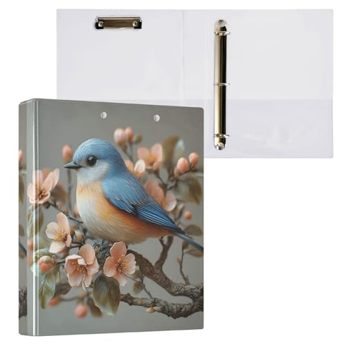 3-Ringbuch, 3D-blauer Vogel-Aktenordner für 200 Blatt, Aktenaufbewahrung für Damen, Herren, Schule, Bürobedarf von Mnsruu