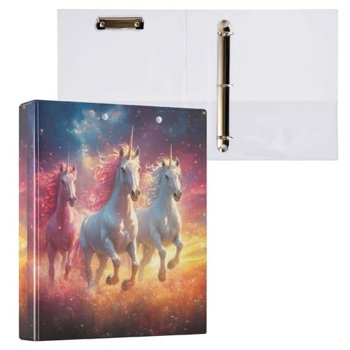 3-Ringbuch, Dreamy Unicorn I Aktenordner für 200 Blatt, Aktenaufbewahrung für Damen, Herren, Schule, Bürobedarf von Mnsruu
