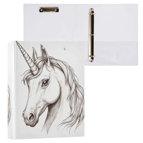 3-Ringbuch, Dreamy Unicorn J Aktenordner für 200 Blatt, Aktenaufbewahrung für Damen, Herren, Schule, Bürobedarf von Mnsruu