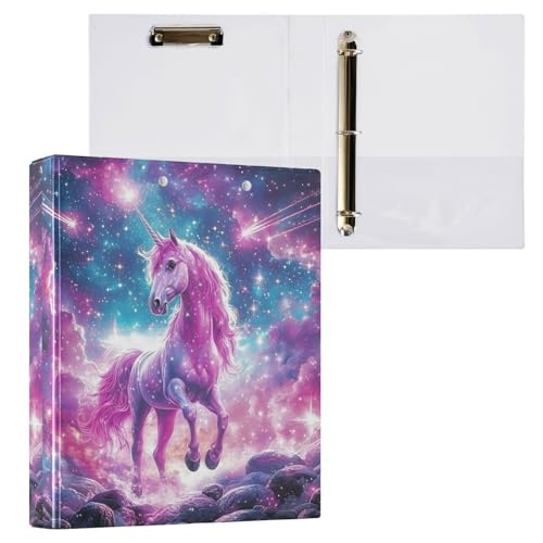 3-Ringbuch, Dreamy Unicorn N Aktenordner für 200 Blatt, Aktenaufbewahrung für Damen, Herren, Schule, Bürobedarf von Mnsruu