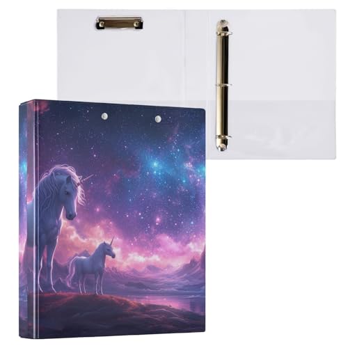 3-Ringbuch, Einhorn-Galaxie-Aktenordner für 200 Blatt, Aktenaufbewahrung für Damen, Herren, Schule, Bürobedarf 3-Ringbuch, Einhorn-Galaxie-Aktenordner für 200 Blatt, Aktenaufbewahrung für Damen, Herren, Schule, Bürobedarf von Mnsruu