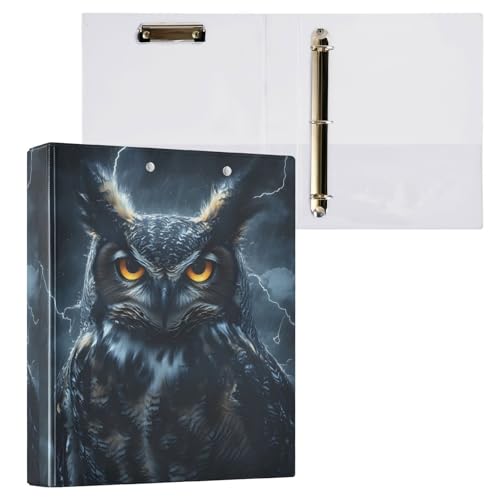 3-Ringbuch, Eulen-Lightning-Dateiordner für 200 Blatt, Aktenaufbewahrung für Damen, Herren, Schule, Bürobedarf 3-Ringbuch, Eulen-Lightning-Dateiordner für 200 Blatt, Aktenaufbewahrung für Damen, Herren, Schule, Bürobedarf von Mnsruu