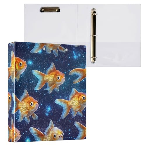 3-Ringbuch, Goldfisch-Galaxie-Muster, Aktenordner für 200 Blatt, Aktenaufbewahrung für Damen, Herren, Schule, Bürobedarf 3-Ringbuch, Goldfisch-Galaxie-Muster, Aktenordner für 200 Blatt, Aktenaufbewahrung für Damen, Herren, Schule, Bürobedarf von Mnsruu