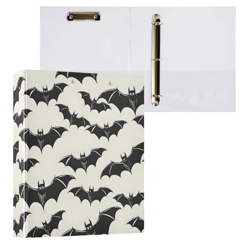 3-Ringbuch, Halloween-Aktenordner mit Fledermaus-B, hält 200 Blatt, Aktenaufbewahrung für Damen, Herren, Schule, Bürobedarf 3-Ringbuch, Halloween-Aktenordner mit Fledermaus-B, hält 200 Blatt, Aktenaufbewahrung für Damen, Herren, Schule, Bürobedarf von Mnsruu