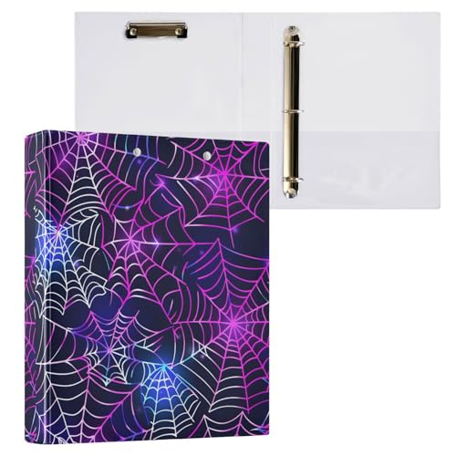 3-Ringbuch, Halloween-Spinnennetz, ein Aktenordner für 200 Blatt, Aktenaufbewahrung für Damen, Herren, Schule, Bürobedarf von Mnsruu