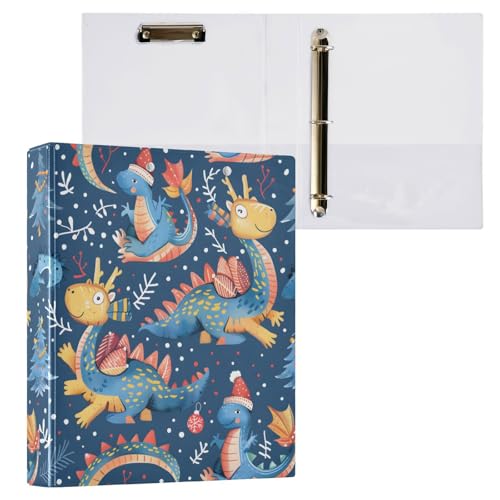 3-Ringbuch, Weihnachts-Cartoon-Drachen-Aktenordner für 200 Blatt, Aktenaufbewahrung für Damen, Herren, Schule, Bürobedarf 3-Ringbuch, Weihnachts-Cartoon-Drachen-Aktenordner für 200 Blatt, Aktenaufbewahrung für Damen, Herren, Schule, Bürobedarf von Mnsruu