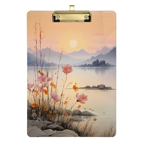 Acryl-Klemmbrett mit Metallclip, Motiv: Sonnenuntergang, Blumen, Meer, Berge, Standard-A4, 31,8 x 22,9 cm, Klemmbretter für Krankenschwestern, Studenten, Lehrer, Frauen, Männer, Klassenzimmer, Büro Acryl-Klemmbrett mit Metallclip, Motiv: Sonnenuntergang, Blumen, Meer, Berge, Standard-A4, 31,8 x 22,9 cm, Klemmbretter für Krankenschwestern, Studenten, Lehrer, Frauen, Männer, Klassenzimmer, Büro von Mnsruu