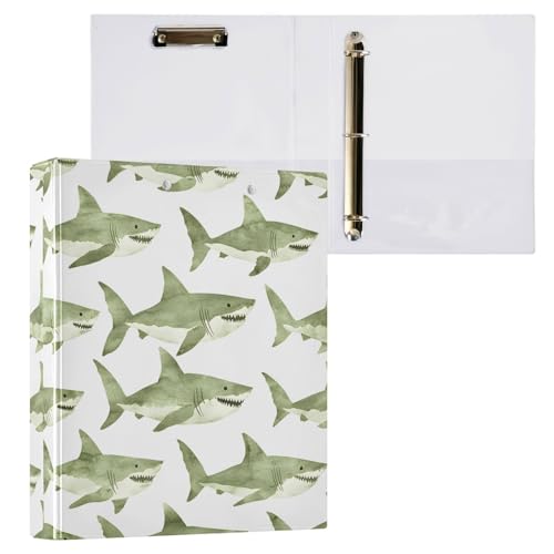 Aktenordner mit 3 Ringen, Aquarell-Hai-Muster, für 200 Blatt, Aktenaufbewahrung für Damen, Herren, Schule, Bürobedarf Aktenordner mit 3 Ringen, Aquarell-Hai-Muster, für 200 Blatt, Aktenaufbewahrung für Damen, Herren, Schule, Bürobedarf von Mnsruu