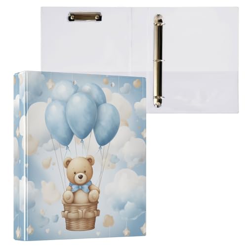 Aktenordner mit 3 Ringen, Bär mit Luftballons, Wolke, hält 200 Blatt, Aktenaufbewahrung für Damen, Herren, Schule, Bürobedarf Aktenordner mit 3 Ringen, Bär mit Luftballons, Wolke, hält 200 Blatt, Aktenaufbewahrung für Damen, Herren, Schule, Bürobedarf von Mnsruu