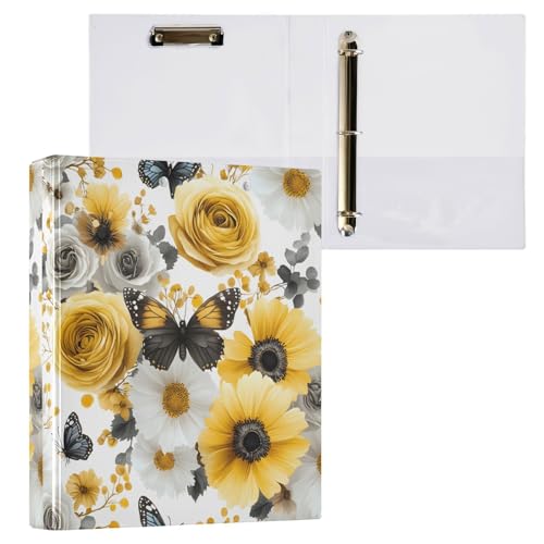 Aktenordner mit 3 Ringen, Blumenfliesen, Blättern, Schmetterling, hält 200 Blatt, Aktenaufbewahrung für Damen, Herren, Schule, Bürobedarf Aktenordner mit 3 Ringen, Blumenfliesen, Blättern, Schmetterling, hält 200 Blatt, Aktenaufbewahrung für Damen, Herren, Schule, Bürobedarf von Mnsruu