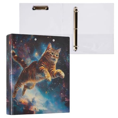 Aktenordner mit 3 Ringen, Motiv: Fliege, Katze, Galaxie, für 200 Blatt, Aktenaufbewahrung für Damen, Herren, Schule, Bürobedarf Aktenordner mit 3 Ringen, Motiv: Fliege, Katze, Galaxie, für 200 Blatt, Aktenaufbewahrung für Damen, Herren, Schule, Bürobedarf von Mnsruu