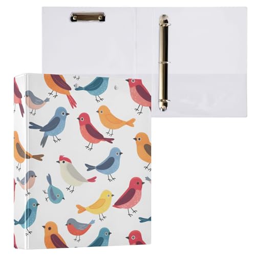 Aktenordner mit 3 Ringen, Motiv: kleine Vögel, buntes Muster, für 200 Blatt, Aktenaufbewahrung für Damen, Herren, Schule, Bürobedarf Aktenordner mit 3 Ringen, Motiv: kleine Vögel, buntes Muster, für 200 Blatt, Aktenaufbewahrung für Damen, Herren, Schule, Bürobedarf von Mnsruu