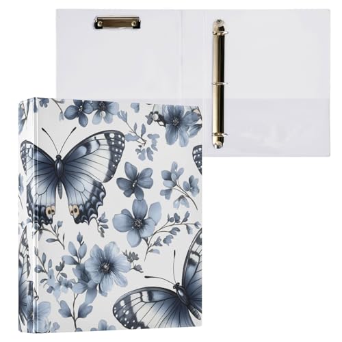 Aktenordner mit 3 Ringen, Schmetterling, weiß, flaches Muster, für 200 Blatt, Aktenaufbewahrung für Damen, Herren, Schule, Bürobedarf Aktenordner mit 3 Ringen, Schmetterling, weiß, flaches Muster, für 200 Blatt, Aktenaufbewahrung für Damen, Herren, Schule, Bürobedarf von Mnsruu