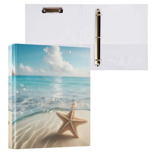 Aktenordner mit 3 Ringen, Seestern am Sandstrand, hält 200 Blatt, Aktenaufbewahrung für Damen, Herren, Schule, Bürobedarf Aktenordner mit 3 Ringen, Seestern am Sandstrand, hält 200 Blatt, Aktenaufbewahrung für Damen, Herren, Schule, Bürobedarf von Mnsruu