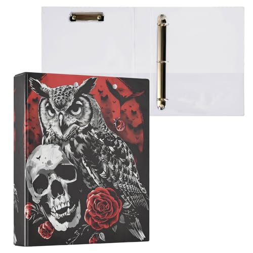 Aktenordner mit 3 Ringen, Totenkopf-Blume, Rose, für 200 Blatt, Aktenaufbewahrung für Damen, Herren, Schule, Bürobedarf Aktenordner mit 3 Ringen, Totenkopf-Blume, Rose, für 200 Blatt, Aktenaufbewahrung für Damen, Herren, Schule, Bürobedarf von Mnsruu