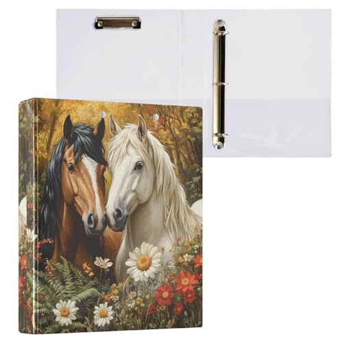 Aktenordner mit 3 Ringen, Waldblumen, Pferd, hält 200 Blatt, Aktenaufbewahrung für Damen, Herren, Schule, Bürobedarf Aktenordner mit 3 Ringen, Waldblumen, Pferd, hält 200 Blatt, Aktenaufbewahrung für Damen, Herren, Schule, Bürobedarf von Mnsruu