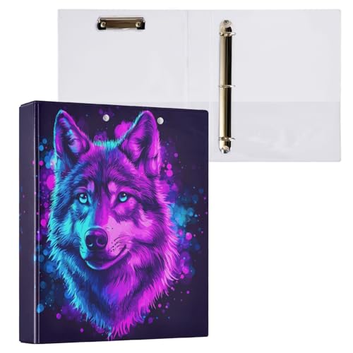 Aktenordner mit 3 Ringen, Wolfsmuster, V-Aktenordner für 200 Blatt, Aktenaufbewahrung für Damen, Herren, Schule, Bürobedarf von Mnsruu