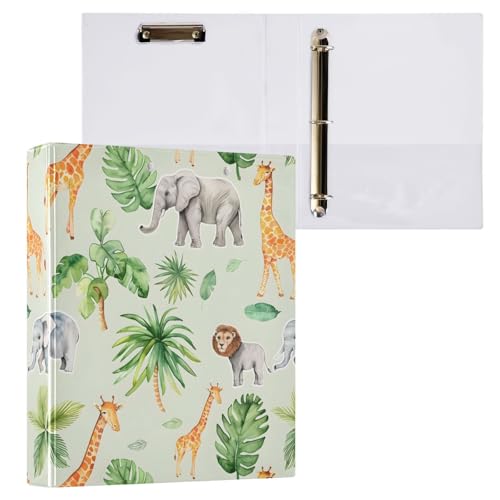 Aktenordner mit 3 Ringen, afrikanische Tiere, Palme, hält 200 Blatt, Aktenaufbewahrung für Damen, Herren, Schule, Bürobedarf Aktenordner mit 3 Ringen, afrikanische Tiere, Palme, hält 200 Blatt, Aktenaufbewahrung für Damen, Herren, Schule, Bürobedarf von Mnsruu