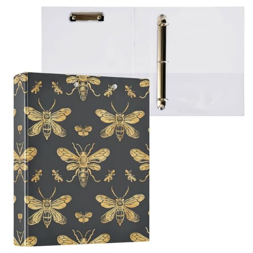 Aktenordner mit 3 Ringen, goldene Insekten, für 200 Blatt, Aktenaufbewahrung für Damen, Herren, Schule, Bürobedarf Aktenordner mit 3 Ringen, goldene Insekten, für 200 Blatt, Aktenaufbewahrung für Damen, Herren, Schule, Bürobedarf von Mnsruu