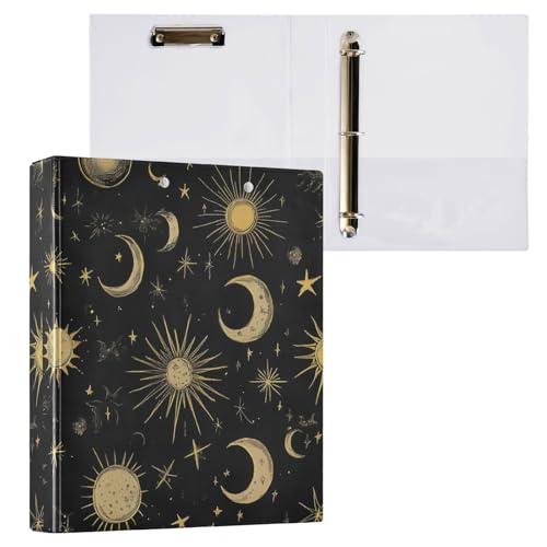 Aktenordner mit 3 Ringen, himmlische Sonne, Mond, Stern, für 200 Blatt, Aktenaufbewahrung für Damen, Herren, Schule, Bürobedarf Aktenordner mit 3 Ringen, himmlische Sonne, Mond, Stern, für 200 Blatt, Aktenaufbewahrung für Damen, Herren, Schule, Bürobedarf von Mnsruu