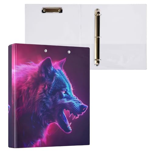 Aktenordner mit 3 Ringen, illustrativer realistischer Wolf, für 200 Blatt, Aktenaufbewahrung für Damen, Herren, Schule, Bürobedarf Aktenordner mit 3 Ringen, illustrativer realistischer Wolf, für 200 Blatt, Aktenaufbewahrung für Damen, Herren, Schule, Bürobedarf von Mnsruu