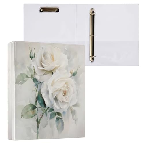 Aktenordner mit 3 Ringen, weiße Rosen, weiche Farben, für 200 Blatt, Aktenaufbewahrung für Damen, Herren, Schule, Bürobedarf Aktenordner mit 3 Ringen, weiße Rosen, weiche Farben, für 200 Blatt, Aktenaufbewahrung für Damen, Herren, Schule, Bürobedarf von Mnsruu