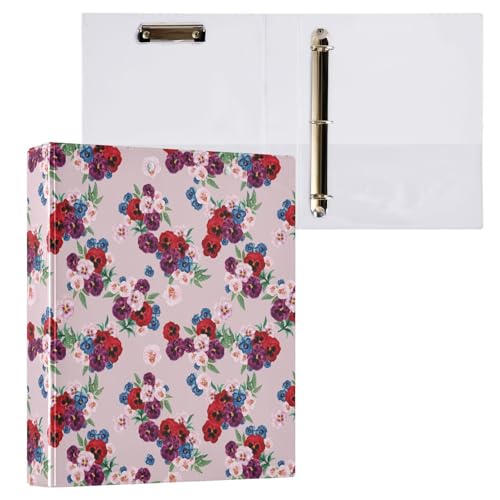 Aquarell-Gouache-Stiefmütterchen, Blumenmuster, 3-D-Ringbuch, A4, 1 Packung mit 200 Blatt, für Kinder, Schulbedarf, Damen, Herren, Büro Aquarell-Gouache-Stiefmütterchen, Blumenmuster, 3-D-Ringbuch, A4, 1 Packung mit 200 Blatt, für Kinder, Schulbedarf, Damen, Herren, Büro von Mnsruu