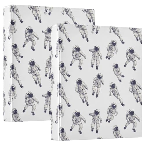 Astronautenmuster, 3 D-Ringordner, A4, 2 Stück mit 200 Blatt, für Kinder, Schulbedarf, Damen, Herren, Büro Astronautenmuster, 3 D-Ringordner, A4, 2 Stück mit 200 Blatt, für Kinder, Schulbedarf, Damen, Herren, Büro von Mnsruu