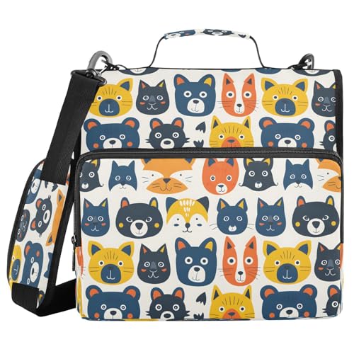 B-Tasche mit Reißverschluss und Griff, Schultergurt, 3-Ringbuch, Organizer für Schule, Arbeit, Büro B-Tasche mit Reißverschluss und Griff, Schultergurt, 3-Ringbuch, Organizer für Schule, Arbeit, Büro von Mnsruu