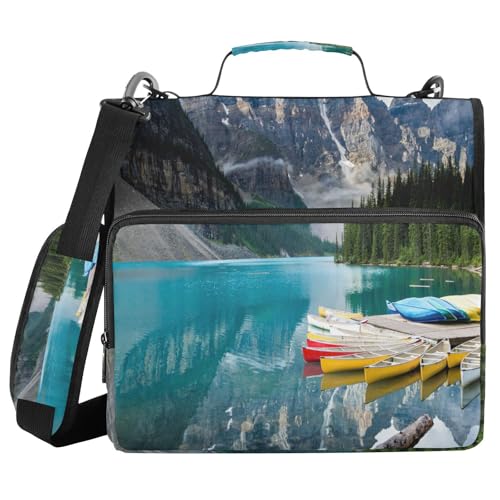 Banff National Park Kanada, 3 Ring-Reißverschluss, 3,8 cm Ringbuch-Organizer-Tasche mit Schultergurt, passend für 13-Zoll-Laptops und 500 Blatt Banff National Park Kanada, 3 Ring-Reißverschluss, 3,8 cm Ringbuch-Organizer-Tasche mit Schultergurt, passend für 13-Zoll-Laptops und 500 Blatt von Mnsruu