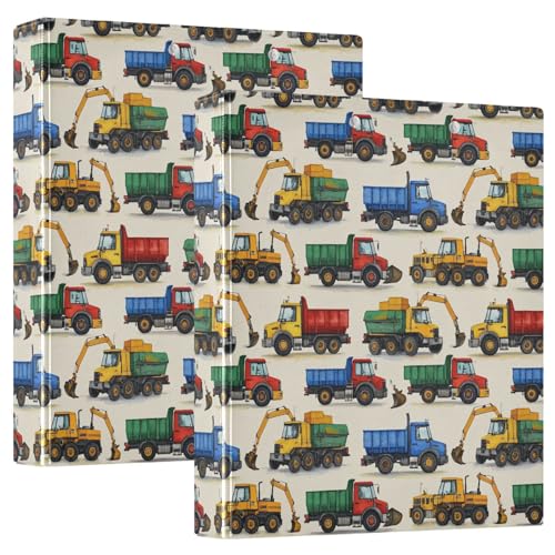 Bunter Bauwagen, 3 D-Ringordner, A4, 2 Stück mit 200 Blatt, für Kinder, Schulbedarf, Damen, Herren, Büro Bunter Bauwagen, 3 D-Ringordner, A4, 2 Stück mit 200 Blatt, für Kinder, Schulbedarf, Damen, Herren, Büro von Mnsruu