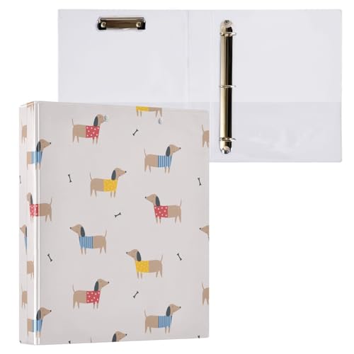 Bunter Dackel, 3 D-Ringordner, A4, 1 Packung mit 200 Blatt, für Kinder, Schulbedarf, Damen, Herren, Büro Bunter Dackel, 3 D-Ringordner, A4, 1 Packung mit 200 Blatt, für Kinder, Schulbedarf, Damen, Herren, Büro von Mnsruu