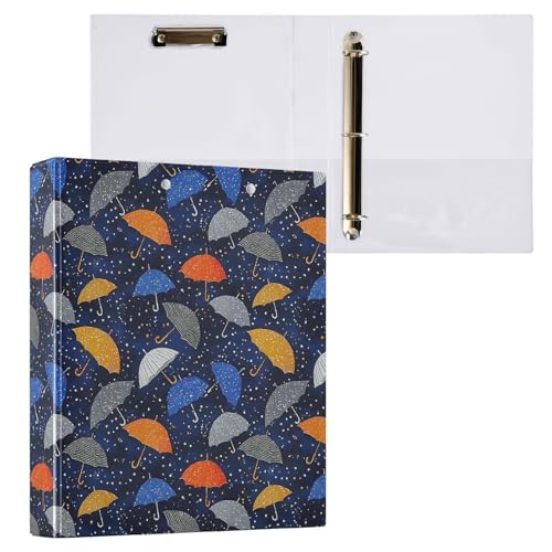 Bunter Regenschirm-Muster, 3 D-Ringordner, A4, 1 Packung mit 200 Blatt, für Kinder, Schulbedarf, Damen, Herren, Büro Bunter Regenschirm-Muster, 3 D-Ringordner, A4, 1 Packung mit 200 Blatt, für Kinder, Schulbedarf, Damen, Herren, Büro von Mnsruu