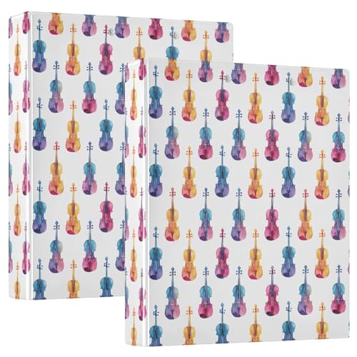 Buntes Violinenmuster, 3 D-Ringordner, A4, 2 Stück mit 200 Blatt, für Kinder, Schulbedarf, Damen, Herren, Büro Buntes Violinenmuster, 3 D-Ringordner, A4, 2 Stück mit 200 Blatt, für Kinder, Schulbedarf, Damen, Herren, Büro von Mnsruu