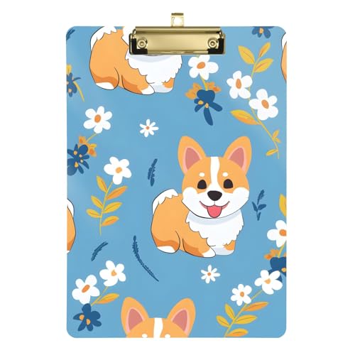 Cartoon-Klemmbrett mit schönem Hund, Blumen, blaues Acryl-Klemmbrett mit Metallclip, Standard-A4-Größe, 31,8 x 22,9 cm, Klemmbretter für Krankenschwestern, Studenten, Lehrer, Frauen, Männer, Cartoon-Klemmbrett mit schönem Hund, Blumen, blaues Acryl-Klemmbrett mit Metallclip, Standard-A4-Größe, 31,8 x 22,9 cm, Klemmbretter für Krankenschwestern, Studenten, Lehrer, Frauen, Männer, von Mnsruu