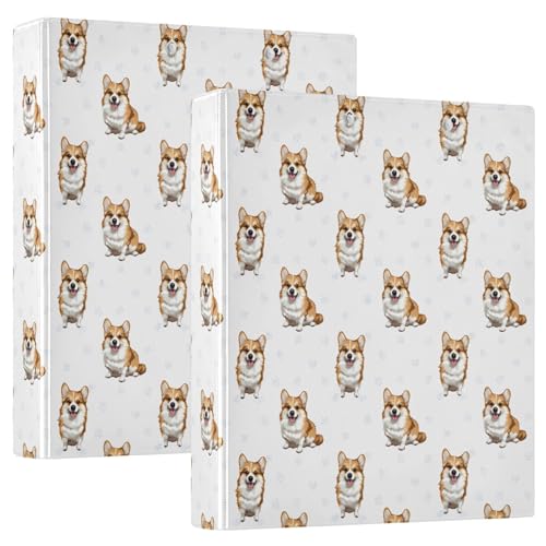 Corgi Hundemuster, 3 D-Ringordner, A4, 2 Stück mit 200 Blatt, für Kinder, Schulbedarf, Damen, Herren, Büro Corgi Hundemuster, 3 D-Ringordner, A4, 2 Stück mit 200 Blatt, für Kinder, Schulbedarf, Damen, Herren, Büro von Mnsruu