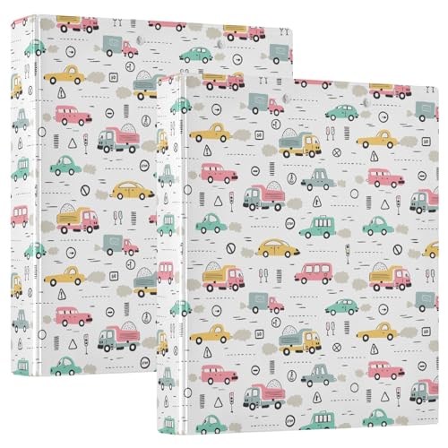 Doodle Cars Verkehrszeichen, 3 D-Ringbuch, A4, 2 Stück mit 200 Blatt, für Kinder, Schulbedarf, Damen, Herren, Büro Doodle Cars Verkehrszeichen, 3 D-Ringbuch, A4, 2 Stück mit 200 Blatt, für Kinder, Schulbedarf, Damen, Herren, Büro von Mnsruu