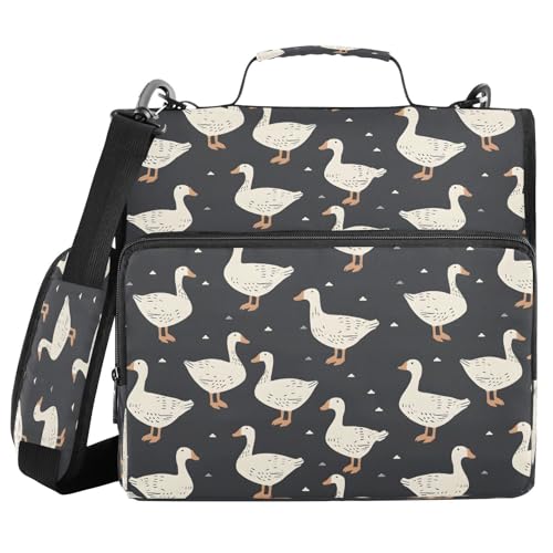 Ente und Gans Reißverschluss-Bindertasche mit Griff, Schultergurt, 3-Ringbuch, Organizer für Schule, Arbeit, Büro Ente und Gans Reißverschluss-Bindertasche mit Griff, Schultergurt, 3-Ringbuch, Organizer für Schule, Arbeit, Büro von Mnsruu
