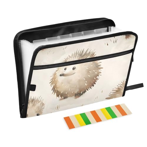 Fächermappe, niedlicher Igel, 13 Taschen, Akkordeon-Aktenordner mit Klebeetiketten, Reißverschluss, tragbarer A4-Dokumenten-Organizer für Zuhause, Büro, Schulbedarf Fächermappe, niedlicher Igel, 13 Taschen, Akkordeon-Aktenordner mit Klebeetiketten, Reißverschluss, tragbarer A4-Dokumenten-Organizer für Zuhause, Büro, Schulbedarf von Mnsruu