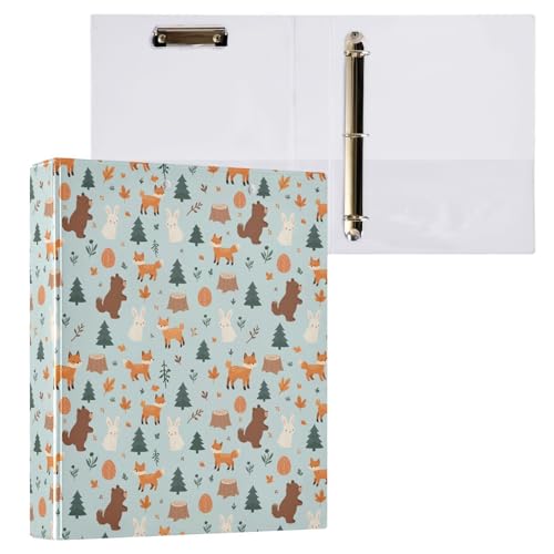 Fox Hase Bär Tier 3 D-Ringbuch A4 1 Packung mit 200 Blatt für Kinder Schulbedarf Damen Herren Büro von Mnsruu