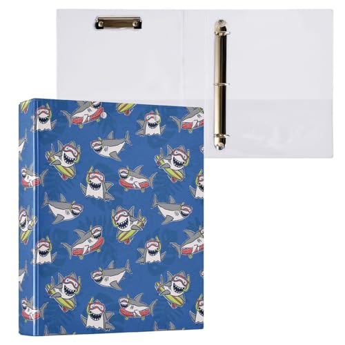 Funny Shark Diving 3 D-Ringbuch, A4, 1 Packung mit 200 Blatt, für Kinder, Schulbedarf, Damen, Herren, Büro von Mnsruu