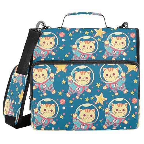 Happy Kittens Trageraum Reißverschlusstasche mit Griff Schultergurt 3-Ringbuch Organizer für Schule, Arbeit, Büro Happy Kittens Trageraum Reißverschlusstasche mit Griff Schultergurt 3-Ringbuch Organizer für Schule, Arbeit, Büro von Mnsruu