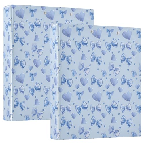 Hellblaue Schleifen mit Herzen, 3 D-Ringordner, A4, 2 Stück mit 200 Blatt, für Kinder, Schulbedarf, Damen, Herren, Büro Hellblaue Schleifen mit Herzen, 3 D-Ringordner, A4, 2 Stück mit 200 Blatt, für Kinder, Schulbedarf, Damen, Herren, Büro von Mnsruu