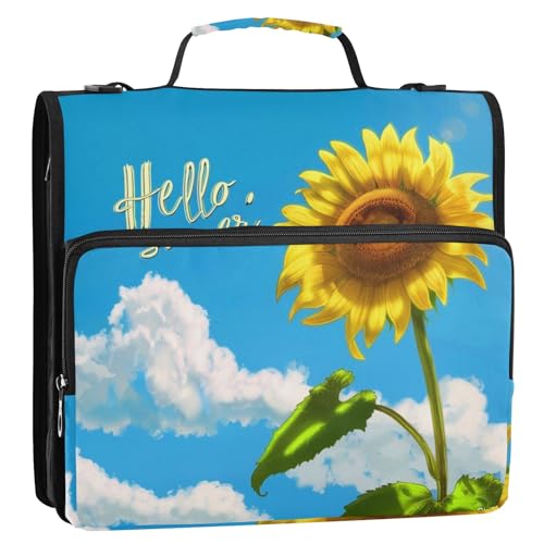 Hello Summer Ringbuch mit 3 Ringen, Reißverschluss, Schulterriemen, 500 Blatt Kapazität, mehrere Taschen, Aufbewahrungstasche für Schule, Büro Hello Summer Ringbuch mit 3 Ringen, Reißverschluss, Schulterriemen, 500 Blatt Kapazität, mehrere Taschen, Aufbewahrungstasche für Schule, Büro von Mnsruu