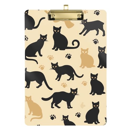 Klemmbrett mit Katze, Acryl, mit Metallclip, Standard-A4-Größe, 31,8 x 22,9 cm, Klemmbretter für Krankenschwestern, Studenten, Lehrer, Frauen, Männer, Klassenzimmer, Büro von Mnsruu
